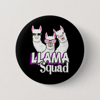 Macaron Rond 5 Cm Llama Squad 80s Llama Amoureux des animaux Cute