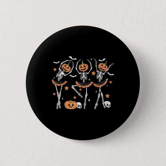 Macaron Rond 5 Cm Llet Citrouille Squelette effrayant Halloween Homm (Devant)