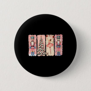 Macaron Rond 5 Cm Llet Pink Noel Retro Nutcracker Vibes de Noël Wo
