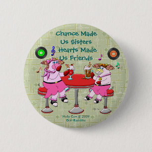 Macaron Rond 5 Cm L'occasion nous a fait des soeurs, coeurs nous a
