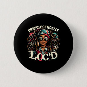 Macaron Rond 5 Cm Loc'd Black Afro Queen Hist