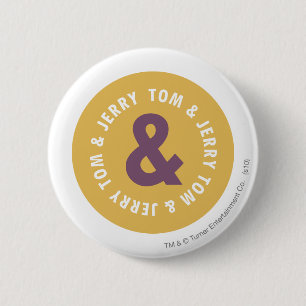 Macaron Rond 5 Cm Logo 3 Tom et Jerry Round
