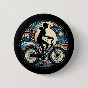 Macaron Rond 5 Cm Logo Abstrait Vélo moderne pour Femmes