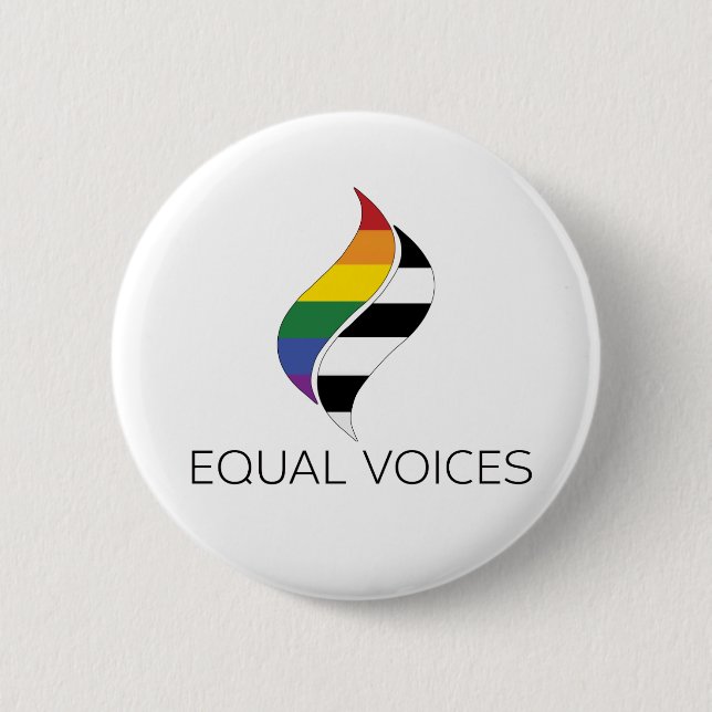 Macaron Rond 5 Cm Logo Ally Flag Equal Voices (Devant)