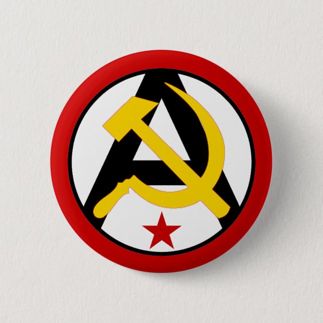 Macaron Rond 5 Cm logo Anarcho-communiste (Devant)