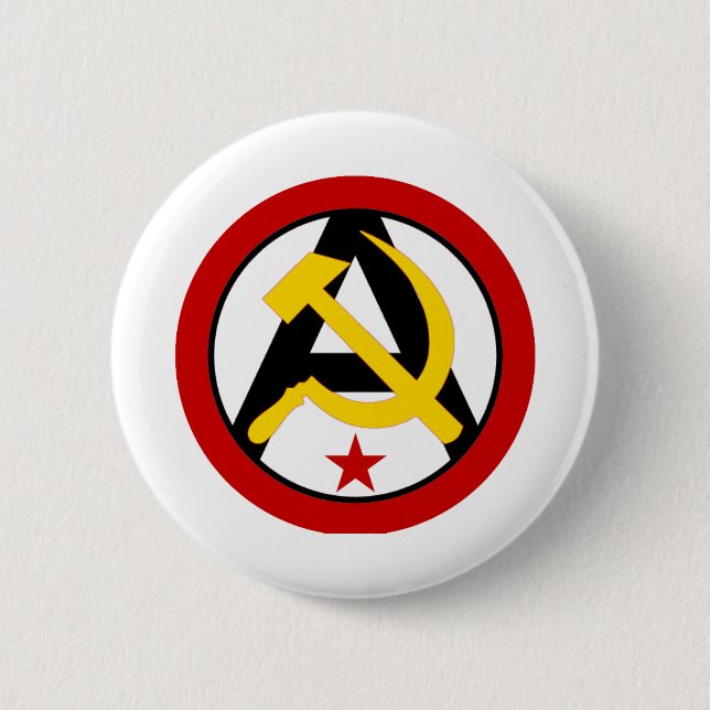 Macaron Rond 5 Cm logo Anarcho-communiste (Devant)