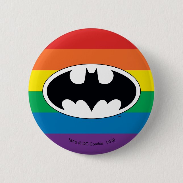 Macaron Rond 5 Cm Logo Arc-en-ciel Batman (Devant)