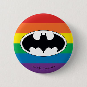 Macaron Rond 5 Cm Logo Arc-en-ciel Batman