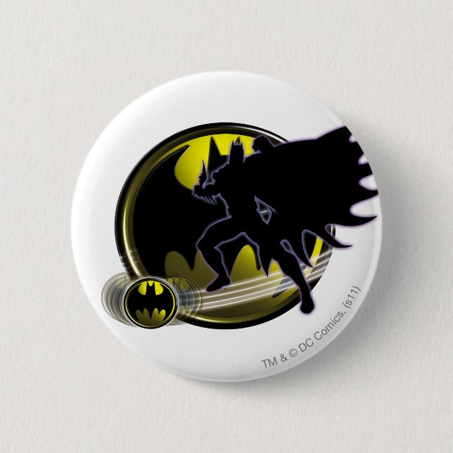 Macaron Rond 5 Cm Logo Batman et Circle (Devant)