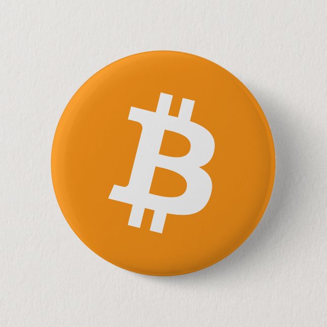 Macaron Rond 5 Cm Logo Bitcoin Cryptomonnaie (Devant)