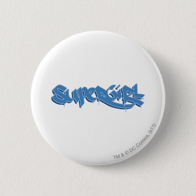 Macaron Rond 5 Cm Logo bleu de Supergirl (Devant)