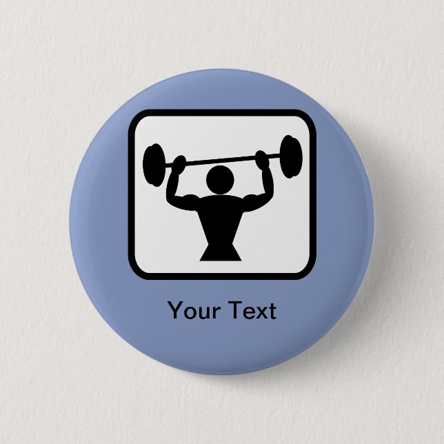 Macaron Rond 5 Cm Logo Bodybuilder / Weightlifter personnalisable (Devant)