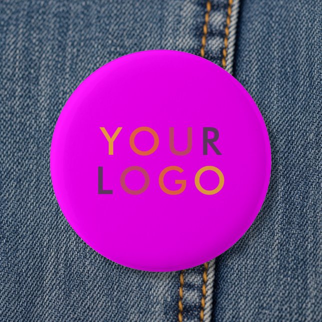Macaron Rond 5 Cm Logo Business Branding Pink Magenta (Créateur téléchargé)