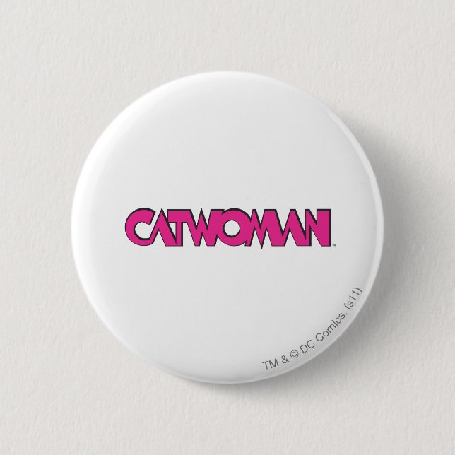 Macaron Rond 5 Cm Logo Catwoman rose (Devant)