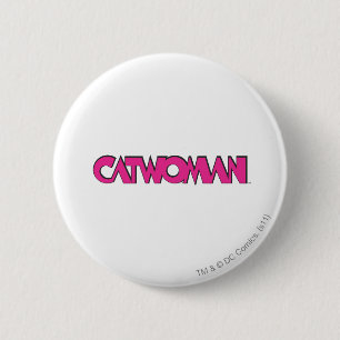 Macaron Rond 5 Cm Logo Catwoman rose