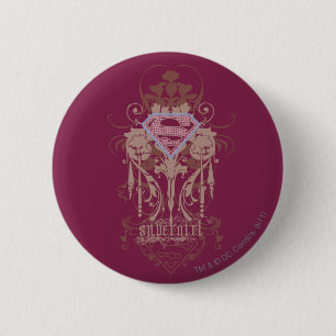 Macaron Rond 5 Cm Logo de bijoux Supergirl