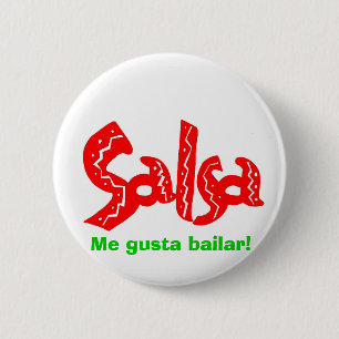 Macaron Rond 5 Cm Logo de danse de Salsa