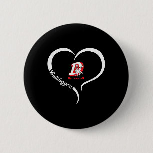 Macaron Rond 5 Cm Logo de Dewey Bulldoggers Slogan demi-coeur