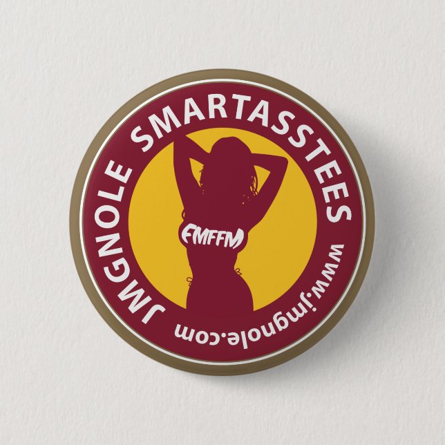 Macaron Rond 5 Cm Logo de JMGNole SmartAssTees - or (Devant)