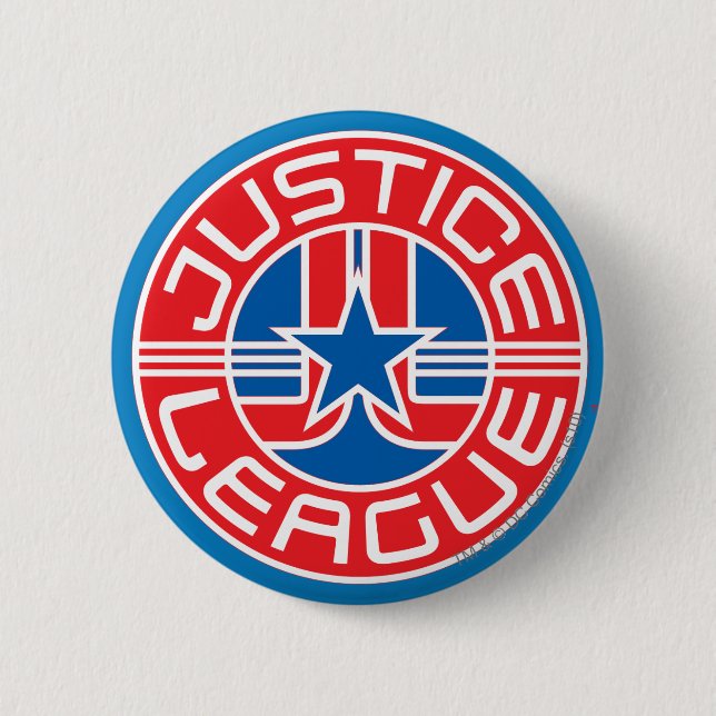 Macaron Rond 5 Cm Logo de la Ligue de la Justice (Devant)