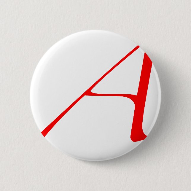 Macaron Rond 5 Cm Logo de l'athée "A" (Devant)