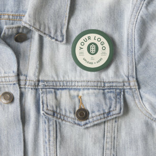 Macaron Rond 5 Cm Logo de l'entreprise personnalisable Sage Green