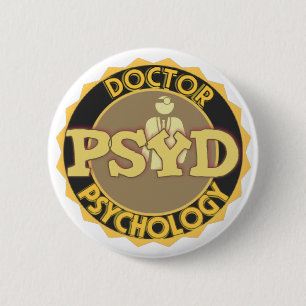 Macaron Rond 5 Cm LOGO de PsyD - DOCTEUR OF PSYCHOLOGY