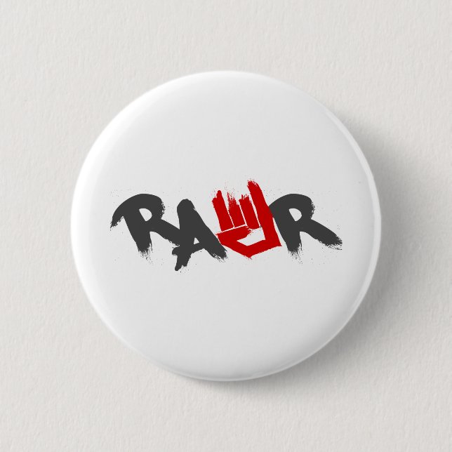 Macaron Rond 5 Cm Logo de Rawr - Emo, goth, alternative, roche, (Devant)
