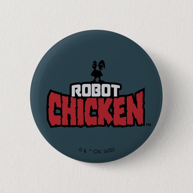 Macaron Rond 5 Cm Logo de Robot Chicken (Devant)