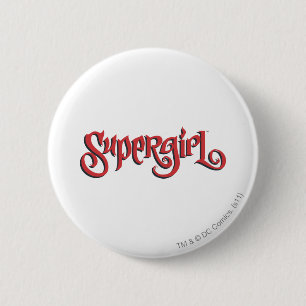 Macaron Rond 5 Cm Logo de rouge de Supergirl