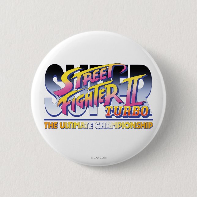 Macaron Rond 5 Cm Logo de Street Fighter II Turbo UC (Devant)