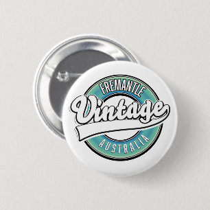 Macaron Rond 5 Cm Logo de style vintage Fremantle Australie.