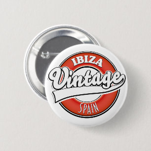 Macaron Rond 5 Cm Logo de style vintage Ibiza
