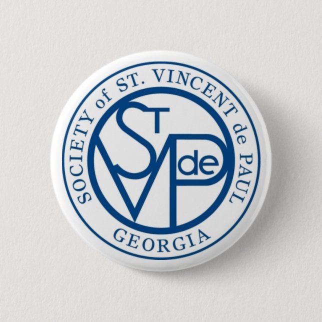 Macaron Rond 5 Cm Logo de SVdP (Devant)