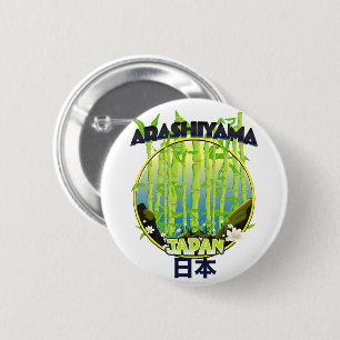 Macaron Rond 5 Cm logo de voyage Arashiyama Japon