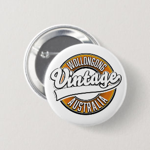 Macaron Rond 5 Cm Logo de Wollongong australie style vintage.