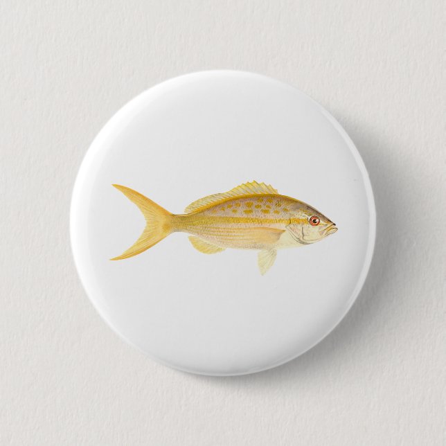 Macaron Rond 5 Cm Logo de Yellowtail Snapper (Devant)