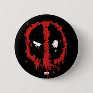 Macaron Rond 5 Cm Logo Deadpool Paint Splatz