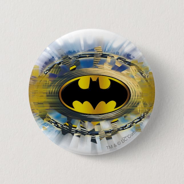 Macaron Rond 5 Cm Logo Décoré Batman (Devant)