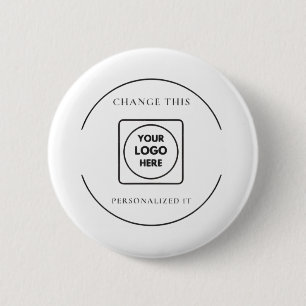 Macaron Rond 5 Cm Logo d'entreprise minimaliste grand simple personn