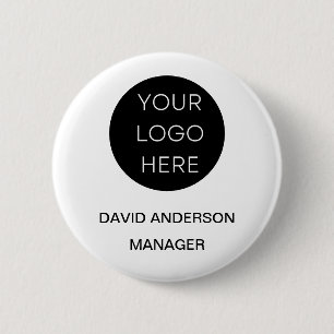 Macaron Rond 5 Cm Logo d'entreprise personnalisé Blanc moderne