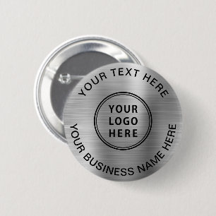 Macaron Rond 5 Cm Logo d'entreprise promotionnel Argent