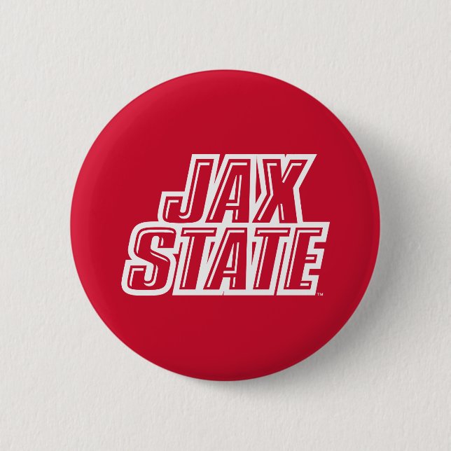Macaron Rond 5 Cm Logo d'état de Jacksonville State University JAX S (Devant)