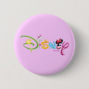 Macaron Rond 5 Cm Logo Disney   Caractères filles