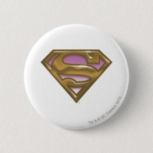 Macaron Rond 5 Cm Logo doré Supergirl