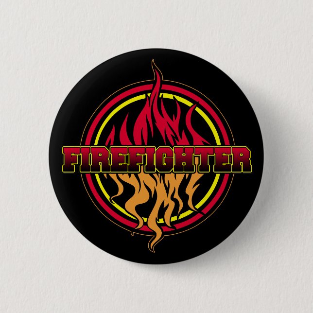 Macaron Rond 5 Cm Logo du feu de sapeur-pompier (Devant)