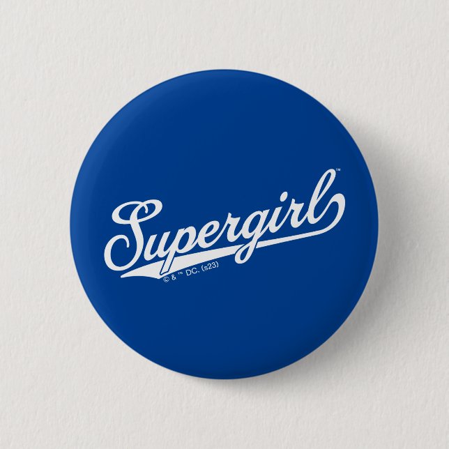 Macaron Rond 5 Cm Logo du nom étoilé Supergirl Baseball (Devant)