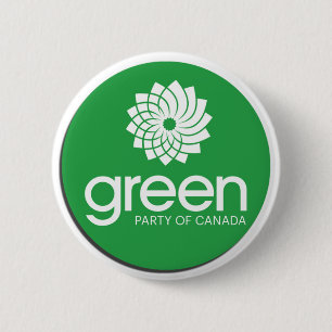 Macaron Rond 5 Cm Logo du Parti Vert du Canada