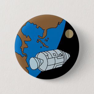 Macaron Rond 5 Cm Logo du patch de mission Apollo 1