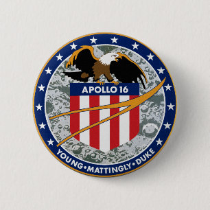 Macaron Rond 5 Cm Logo du patch de mission NASA Apollo 16